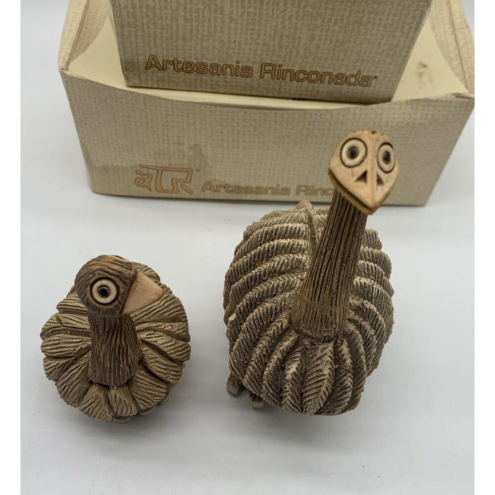 VTG Artesania Rinconada Ostrich Emu Figurine Retired #96 #10 Signed Set 2 Box - Picture 6 of 6